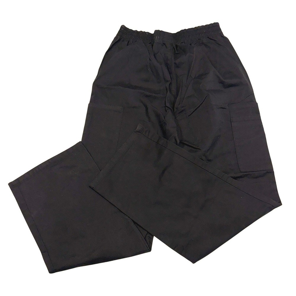 Dickies Natural Rise Tapered Leg Pull On Scrub Pants Petite Black XS - Picture 2 of 5